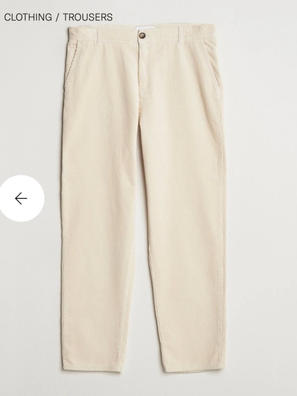 Les Deux Ivory Corduroy Pants in W31 L32